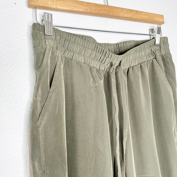 Wyld Hart Army Green Drawstring Waist Ankle Zip Pants Women's Size Large L - Picture 2 of 7